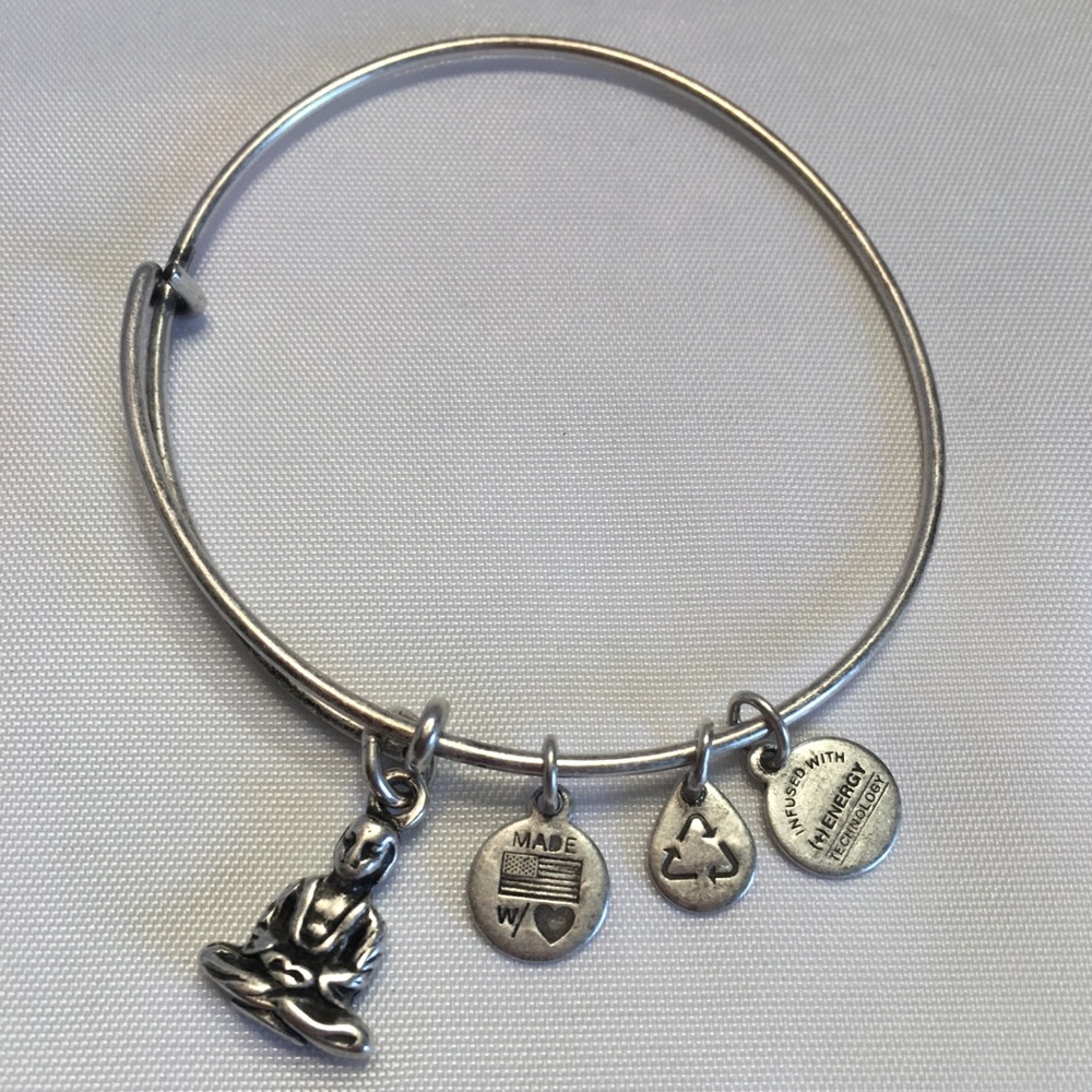 Alex & Ani Silver-tone Buddha Bangle Bracelets